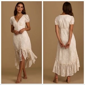 NWOT Gala in the Garden Jacquard High-Low Dress